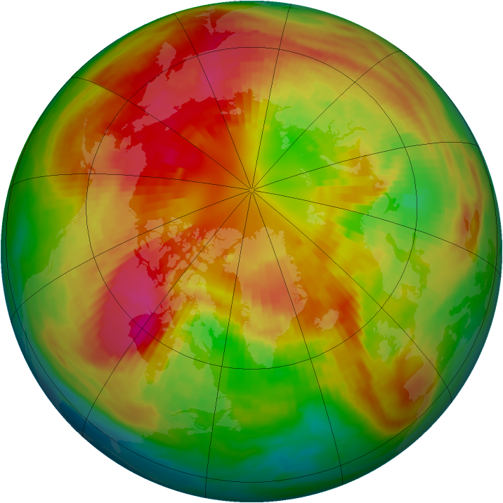 Arctic ozone map for 07 March 1991